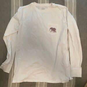 Ivory Ella White Long Sleeve Shirt with Purple Elephant
